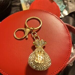 Money bag rhinestone keychain